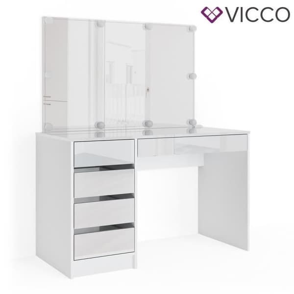 VICCO Sherry White sminkbord med LED