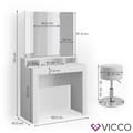 Miniatyrbild 3 av 4: VICCO Nora White sminkbord med pall