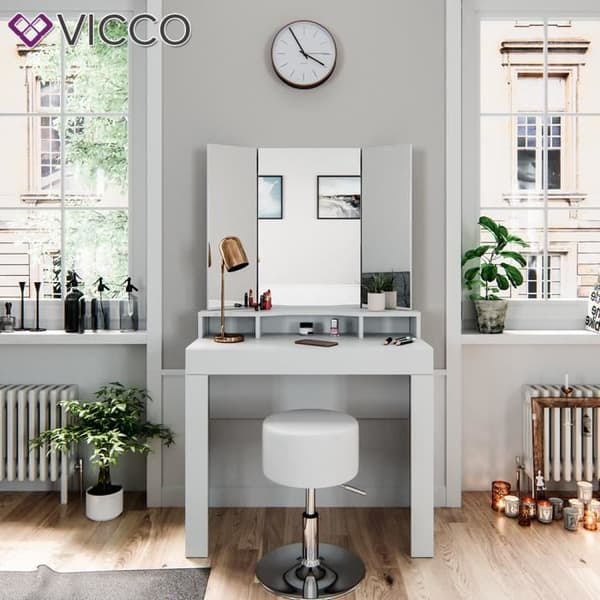 VICCO Nora White sminkbord med pall
