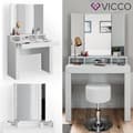 Miniatyrbild 1 av 4: VICCO Nora White sminkbord med pall