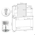 Miniatyrbild 3 av 6: Vicco Charlotte sminkbord, Vit/Sonoma, 108 cm med LED-belysning och pall
