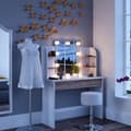 Miniatyrbild 4 av 6: Vicco Charlotte sminkbord, Vit/Sonoma, 108 cm med LED-belysning och pall