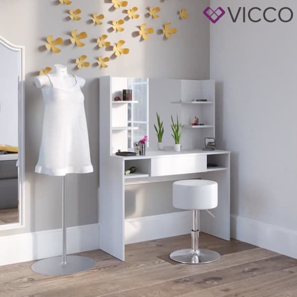 VICCO Daenerys Vitt sminkbord med pall