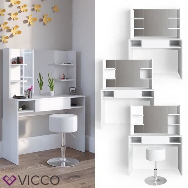VICCO Daenerys Vitt sminkbord med pall
