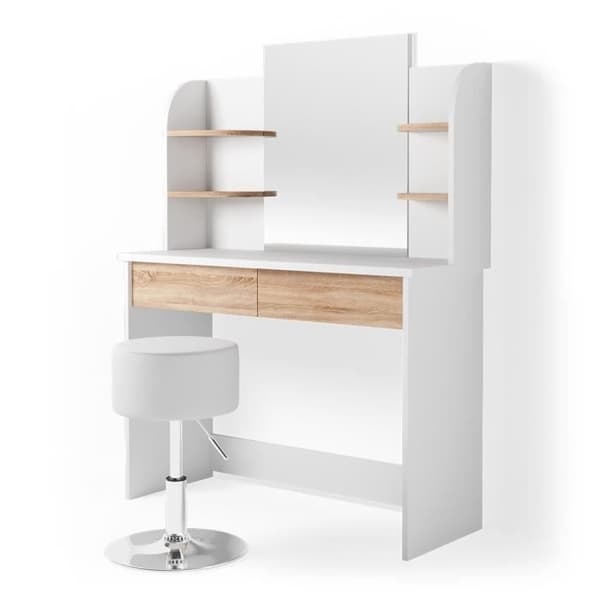 VICCO sminkbord Charlotte White Sonoma med pall