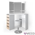 Miniatyrbild 2 av 4: VICCO Arielle White Sonoma sminkbord med pall