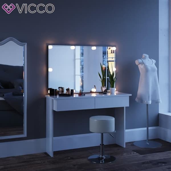 VICCO Azur Vit sminkbord med LED