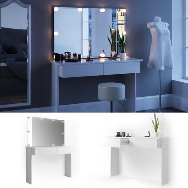 VICCO Azur Vit sminkbord med LED