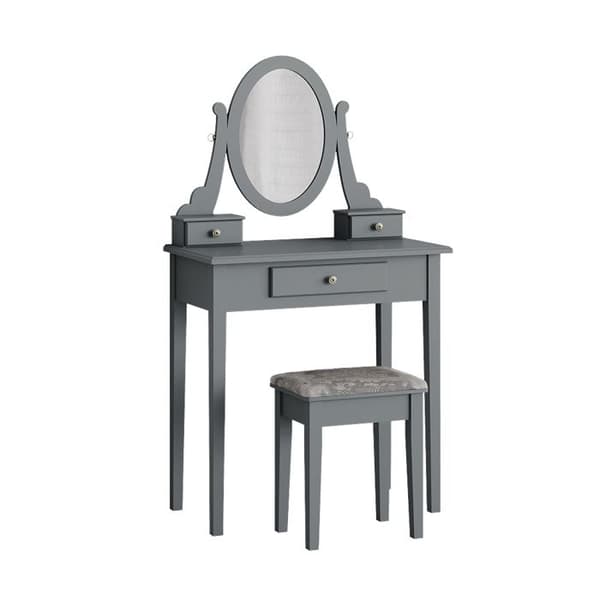 Vicco Annie sminkbord, Grå, 75 cm med pall