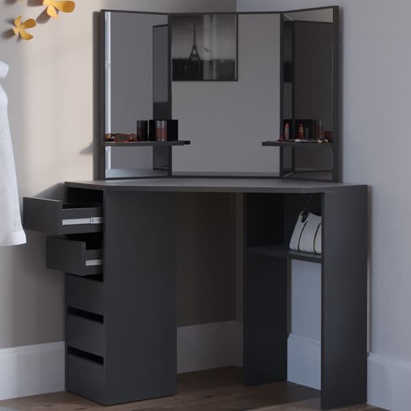 Vicco Arielle sminkbord, Svart, 110 cm