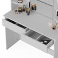 Miniatyrbild 6 av 6: Vicco Charlotte sminkbord, Vit, 106 cm med LED-spegel och pall