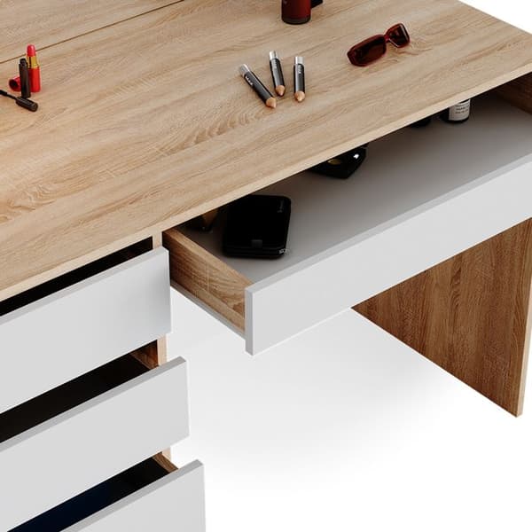 Vicco Sherry sminkbord, Vit/Sonoma, 120 cm