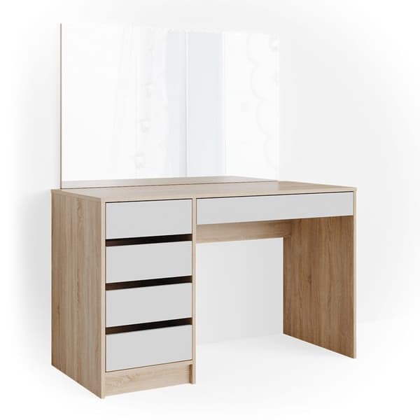 Vicco Sherry sminkbord, Vit/Sonoma, 120 cm