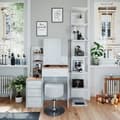 Miniatyrbild 1 av 4: Sminkbord med pall - Vicco - Conrada - Vit Sonoma