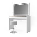 Miniatyrbild 1 av 6: Vicco Emma sminkbord, Vit, 120 cm med LED-spegel och pall