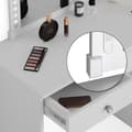 Miniatyrbild 6 av 6: Vicco Elara sminkbord, Vit, 80 cm med LED-belysning och bänk