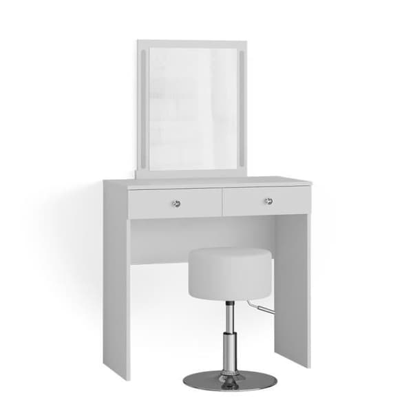 Sminkbord med LED-spegel och pall - Vicco - Elara - Vit