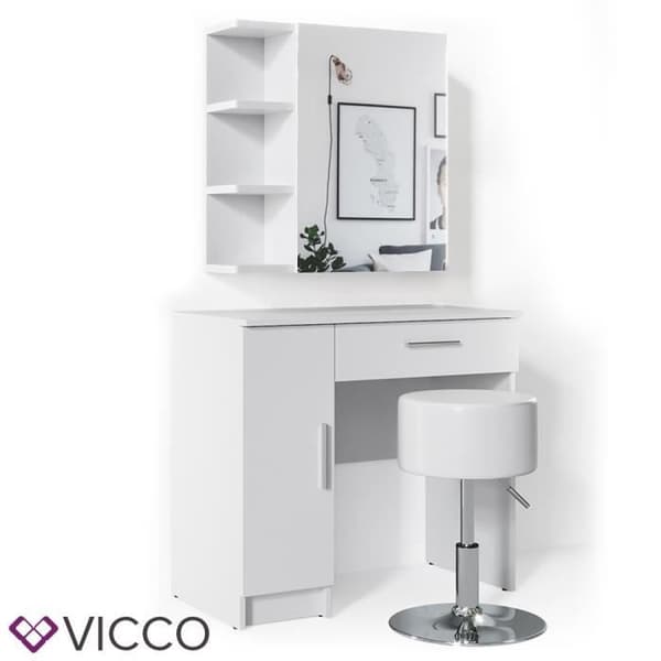 VICCO Fynnia Vit sminkbord med pall