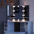 Miniatyrbild 5 av 5: Vicco Arielle sminkbord, Vit, 110 cm med LED-belysning och bänk