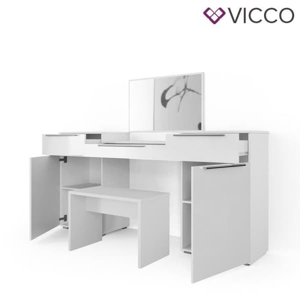 VICCO Lilli Vit sminkbord med bänk