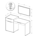 Miniatyrbild 3 av 6: Vicco Lilli sminkbord, Högblank vit, 135 cm med LED-belysning