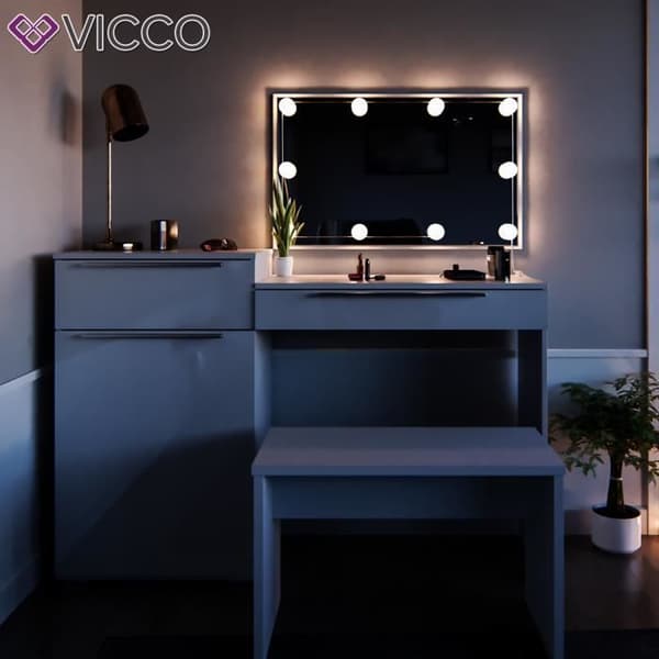 VICCO Little Lilli White sminkbord med bänk
