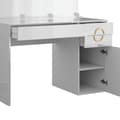 Miniatyrbild 6 av 6: Vicco Adela sminkbord, Högblank vit, 115 cm med LED-belysning