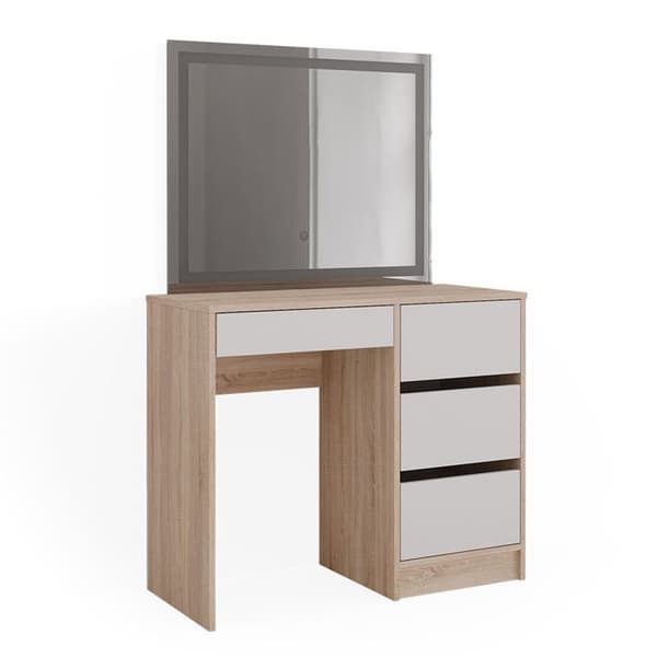 Vicco Sherry sminkbord, Sonoma, 90 cm med LED-spegel