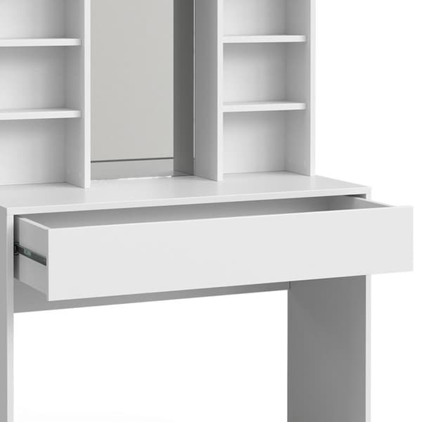 Vicco Alexa sminkbord, Vit, 93 cm med spegel