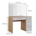 Miniatyrbild 3 av 6: Vicco Adela sminkbord, Vit, 115 cm med spegel
