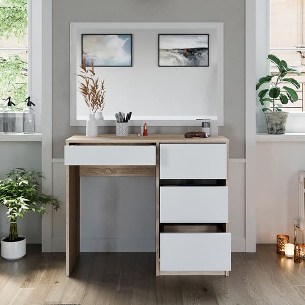 Vicco Sherry sminkbord, Sonoma, 90 cm med 4 lådor