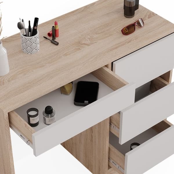 Vicco Sherry sminkbord, Sonoma, 90 cm med 4 lådor