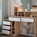 Miniatyrbild 5 av 6: Vicco Anja sminkbord, Vit/Sonoma, 139,8 cm med LED-belysning