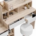 Miniatyrbild 6 av 6: Vicco Anja sminkbord, Vit/Sonoma, 139,8 cm med pall