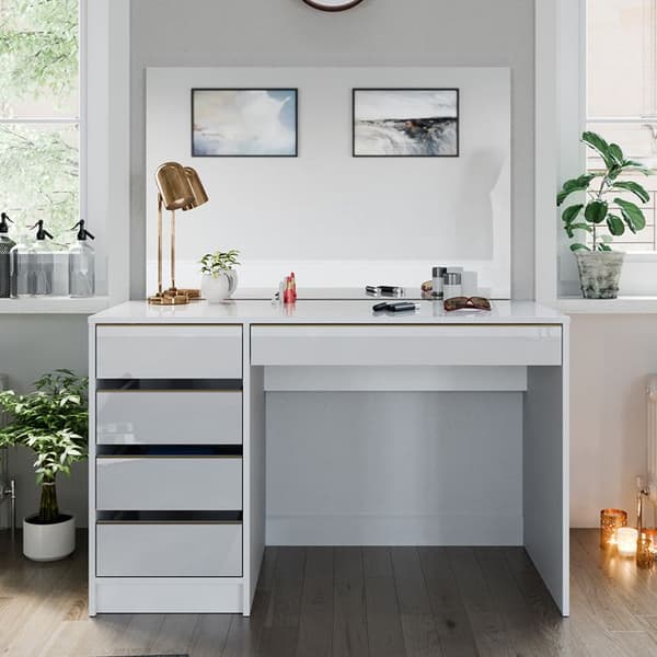 Vicco Sherry sminkbord, Vit, 120 cm med spegel
