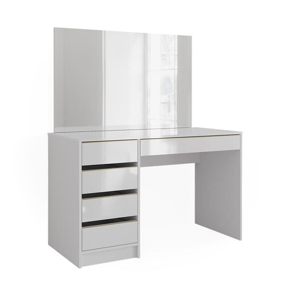 Vicco Sherry sminkbord, Vit, 120 cm med spegel