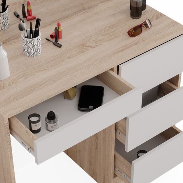 Vicco Sherry sminkbord, Sonoma, 90 cm med spegel