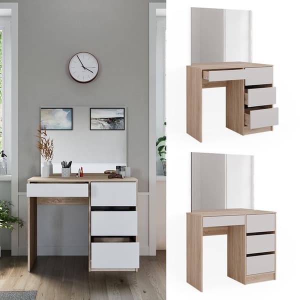 Vicco Sherry sminkbord, Sonoma, 90 cm med spegel