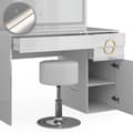 Miniatyrbild 6 av 6: Vicco Adela sminkbord, Vit Högglans, 115 cm med LED-spegel och pall