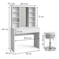 Miniatyrbild 3 av 6: Vicco Alexa sminkbord, Vit, 93 cm med pall