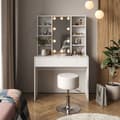 Miniatyrbild 4 av 6: Vicco Alexa sminkbord, Vit, 93 cm med pall