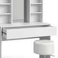 Miniatyrbild 6 av 6: Vicco Alexa sminkbord, Vit, 93 cm med pall