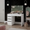 Miniatyrbild 4 av 6: Vicco Thalia Sminkbord, Högglansvit, 100 cm med LED-belysning