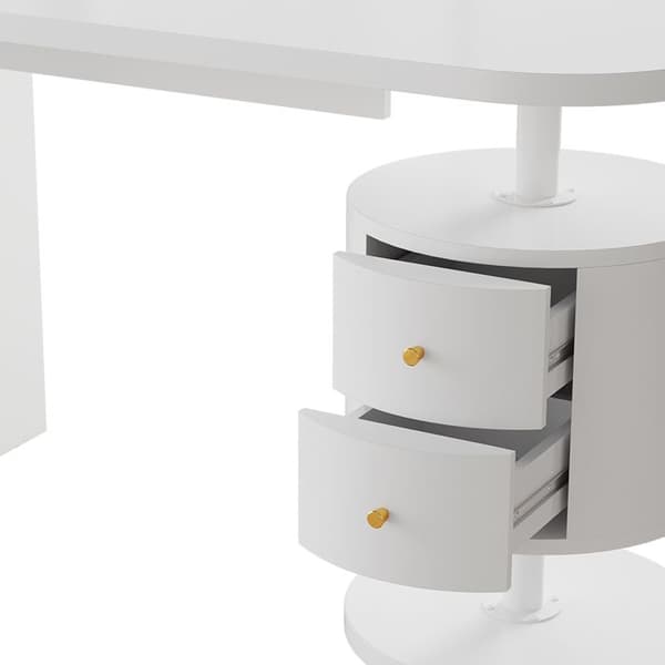 Vicco Lara Sminkbord, Vit Högglans, 120 cm med 2 lådor