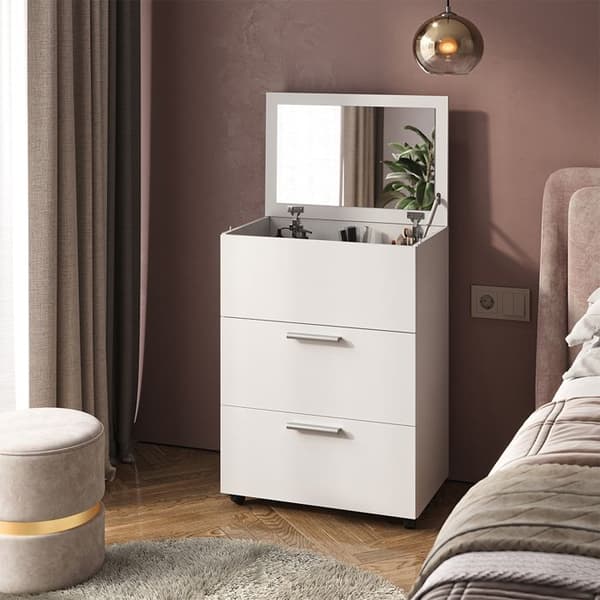 Vicco Hanna sminkbord, Vit, 65,8 cm med 2 lådor