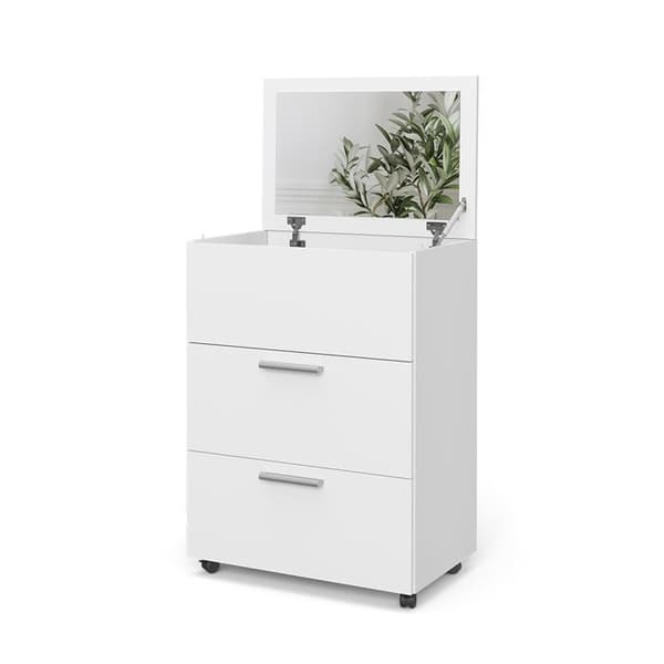 Vicco Hanna sminkbord, Vit, 65,8 cm med 2 lådor