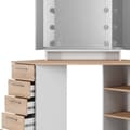 Miniatyrbild 6 av 6: Vicco Sofia sminkbord, Vit/Sonoma, 128,4 cm med LED-belysning