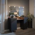 Miniatyrbild 4 av 6: Vicco Anika sminkbord, antracit, 120 cm med LED-belysning