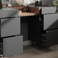 Miniatyrbild 5 av 6: Vicco Anika sminkbord, antracit, 120 cm med LED-belysning