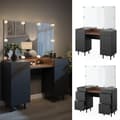 Miniatyrbild 2 av 6: Vicco Anika sminkbord, antracit, 120 cm med LED-belysning